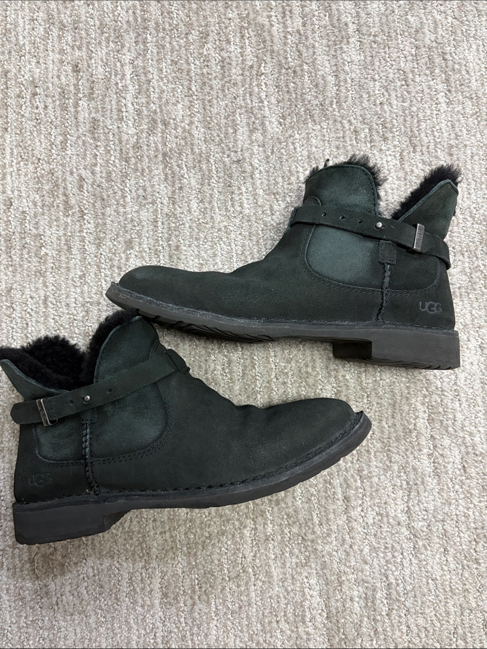 UGG Black Shearling-Lined Ankle Booties - Picture 3 of 4